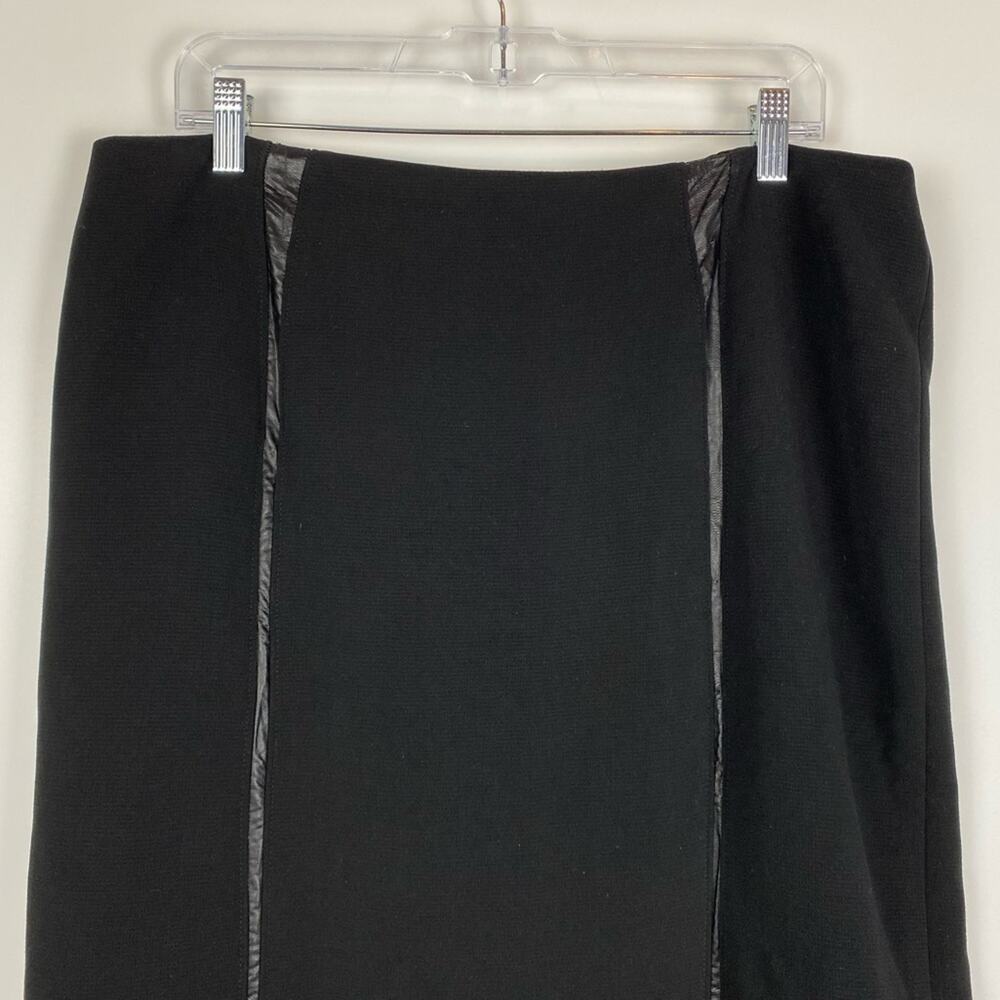 Peter Nygard Black Pencil Skirt Pleather Dart Accents Womens Size 14 - Picture 4 of 12